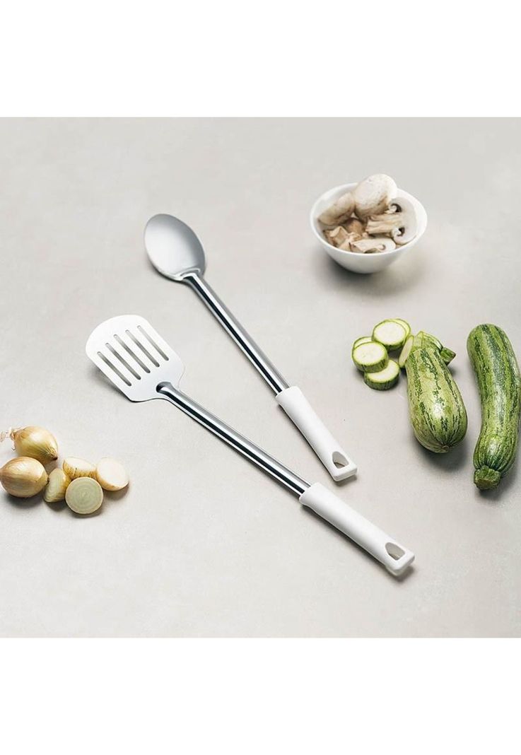 ESPATULA ACERO INOX 23 CM MANGO BLANCO DURAFIO-1