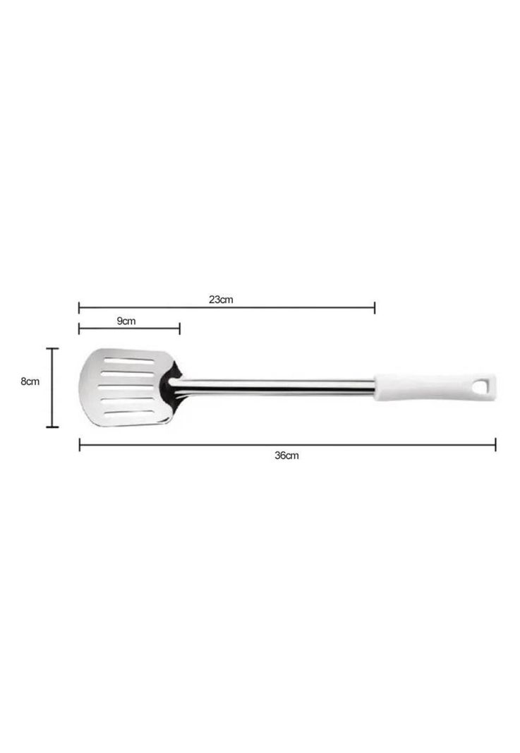 ESPATULA ACERO INOX 23 CM MANGO BLANCO DURAFIO-2