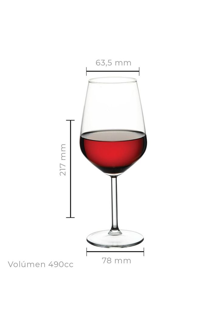 SET 6 COPAS VINO TINTO 490 CC. LINEA ALLEGRA-4