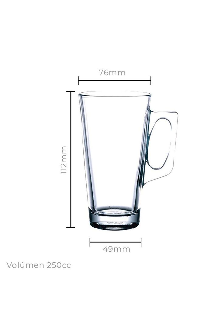 Set De 6 Taza Vidrio 250 Cc. Mod. Vela-1