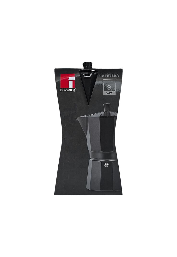 Cafetera Italiana 9 Tazas Negro Mate Bergner-2