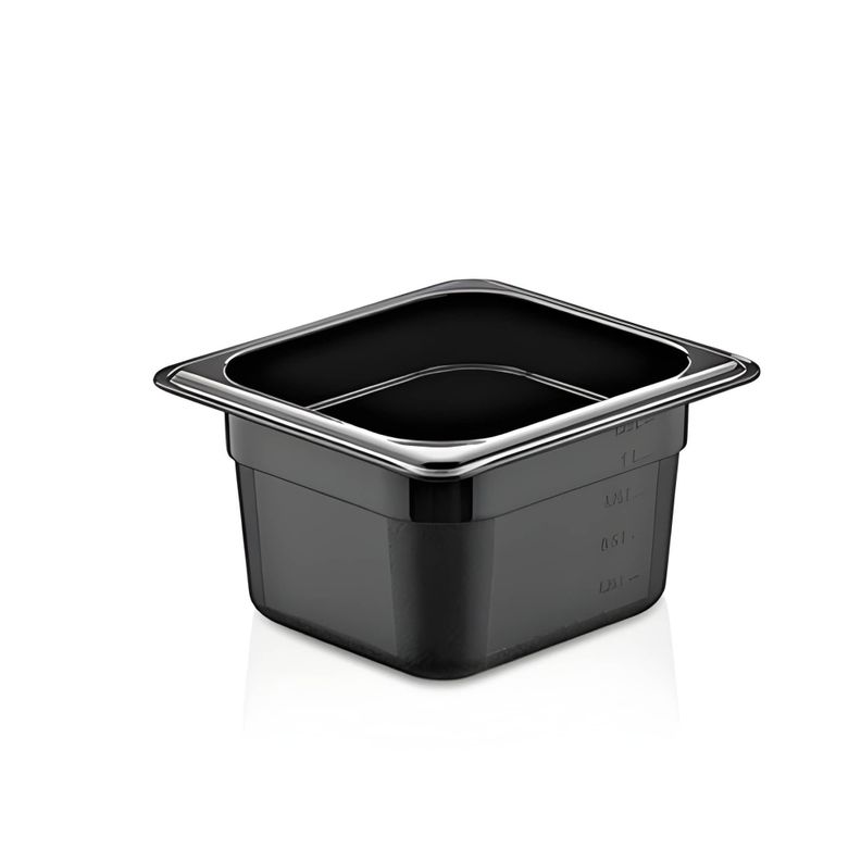 Contenedor Gn Policarbonato Negro 1/6x10 Cm