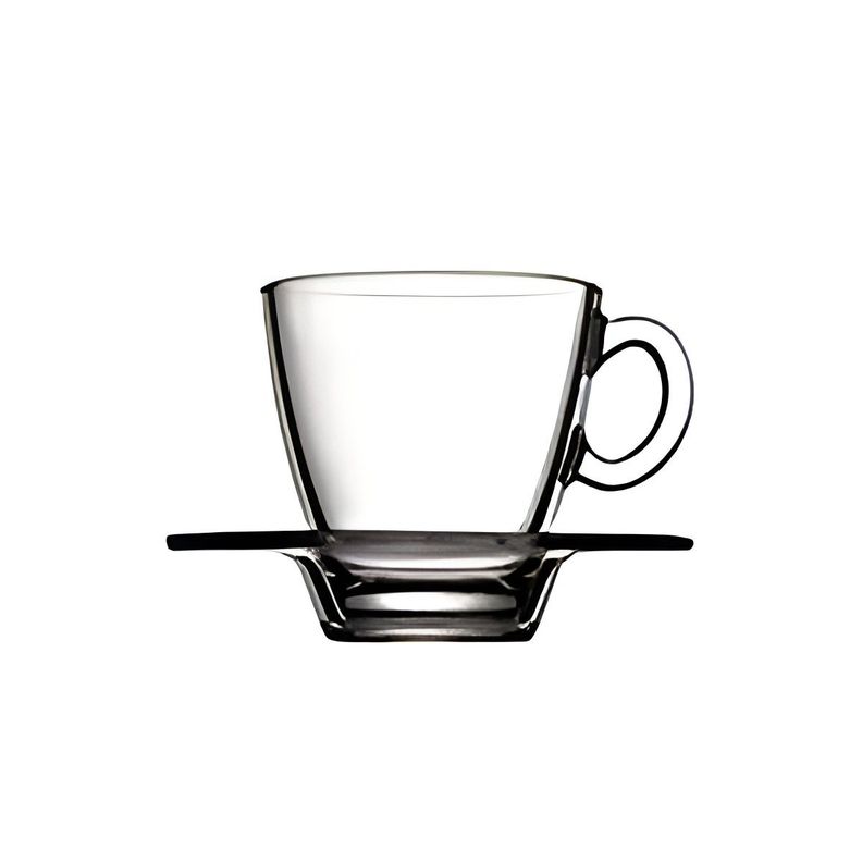 SET DE 6 TAZAS DE TE CON PLATILLO 215 CC. LINEA AQUA Blanco