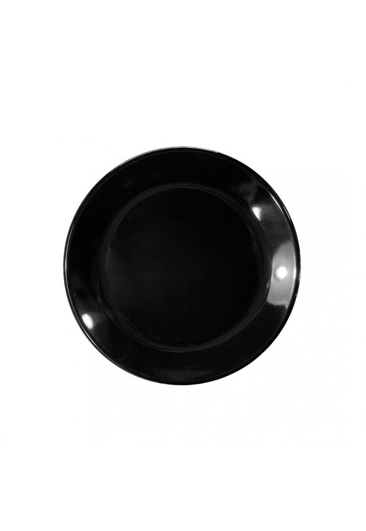 SET DE 6 PLATO REDONDO 23 CM. MELAMINA NEGRA-1