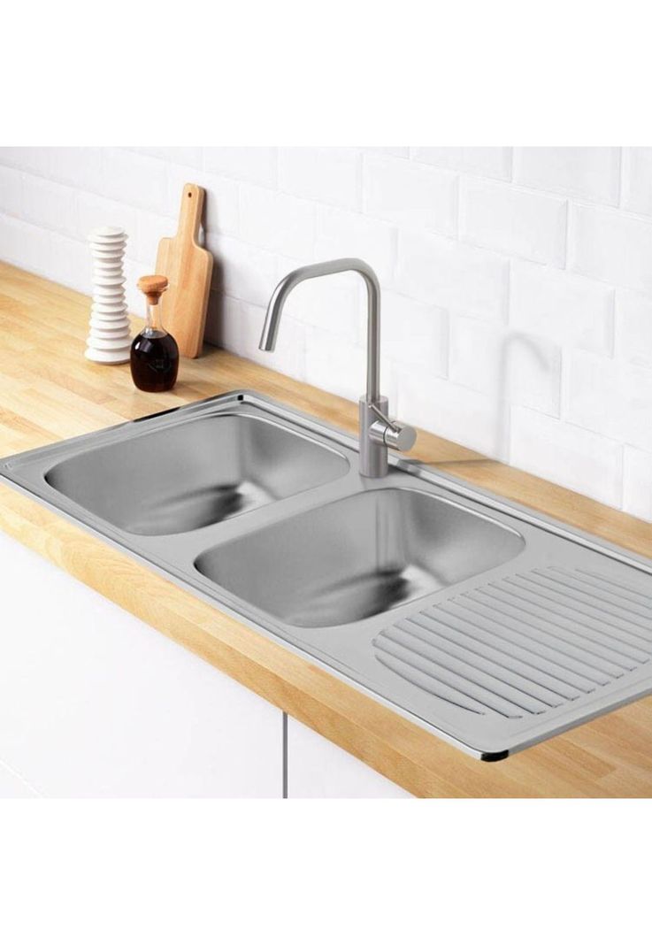 Lavaplatos Doble Con Secador 120 X 50 X 15Cm-3