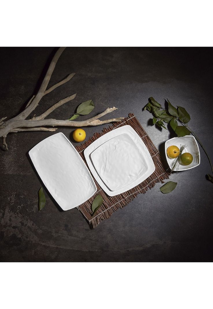 PLATO MELAMINA RECTANGULAR BLANCO 23.5 X 37 CM LINEA CARRE-1