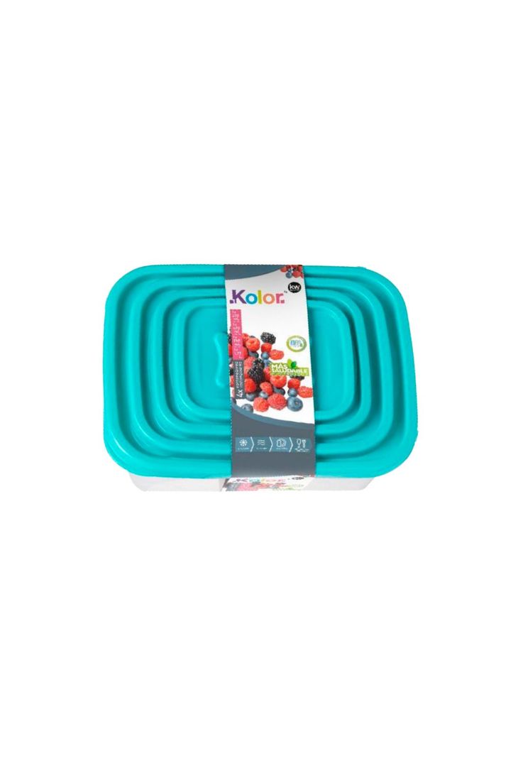 JUEGO DE 4 CONTENEDORES RECTANGULAR PLASTICO LINEA MACEIO-0