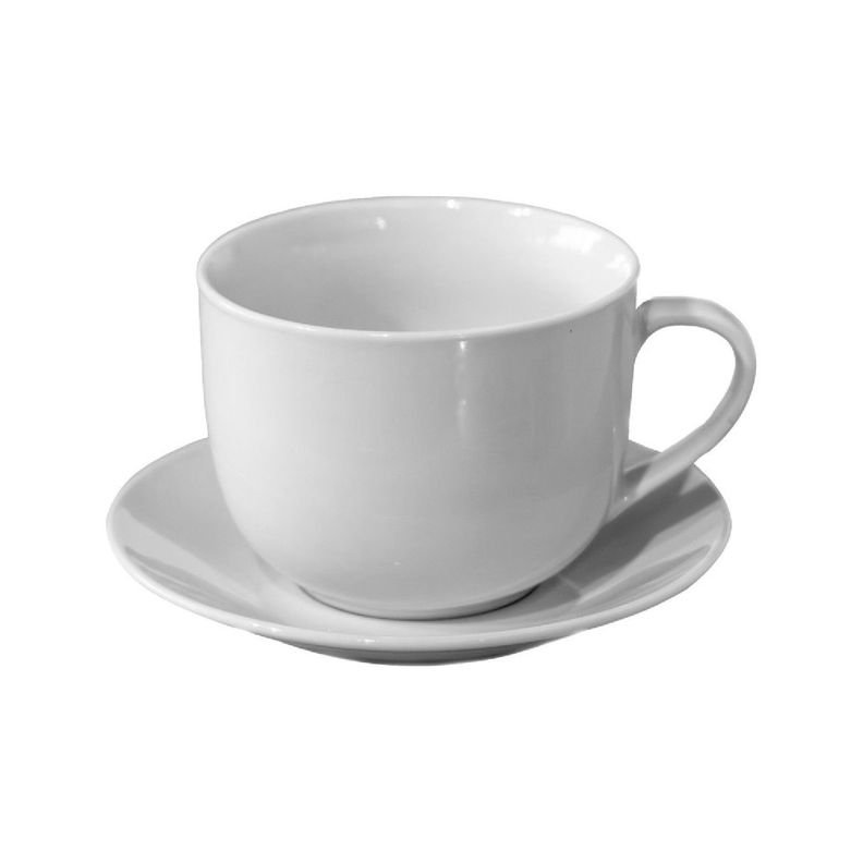 SET DE 6 TAZONES PARA TE Y CHOCOLATE CON PLATO 450 CC TOWER Blanco