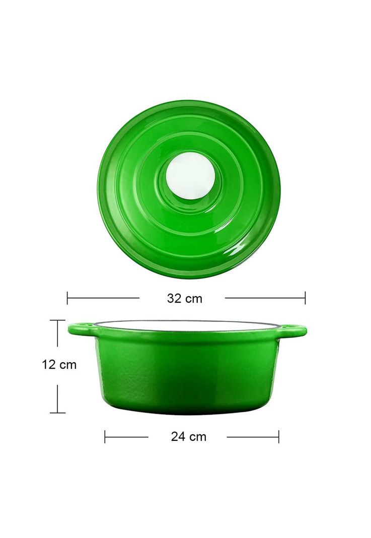 OLLA HIERRO FUNDIDO REDONDA VERDE 24x12 cm-4