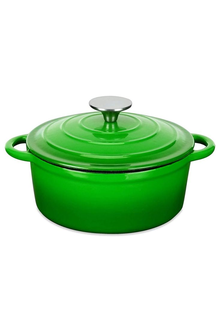 OLLA HIERRO FUNDIDO REDONDA VERDE 24x12 cm-2