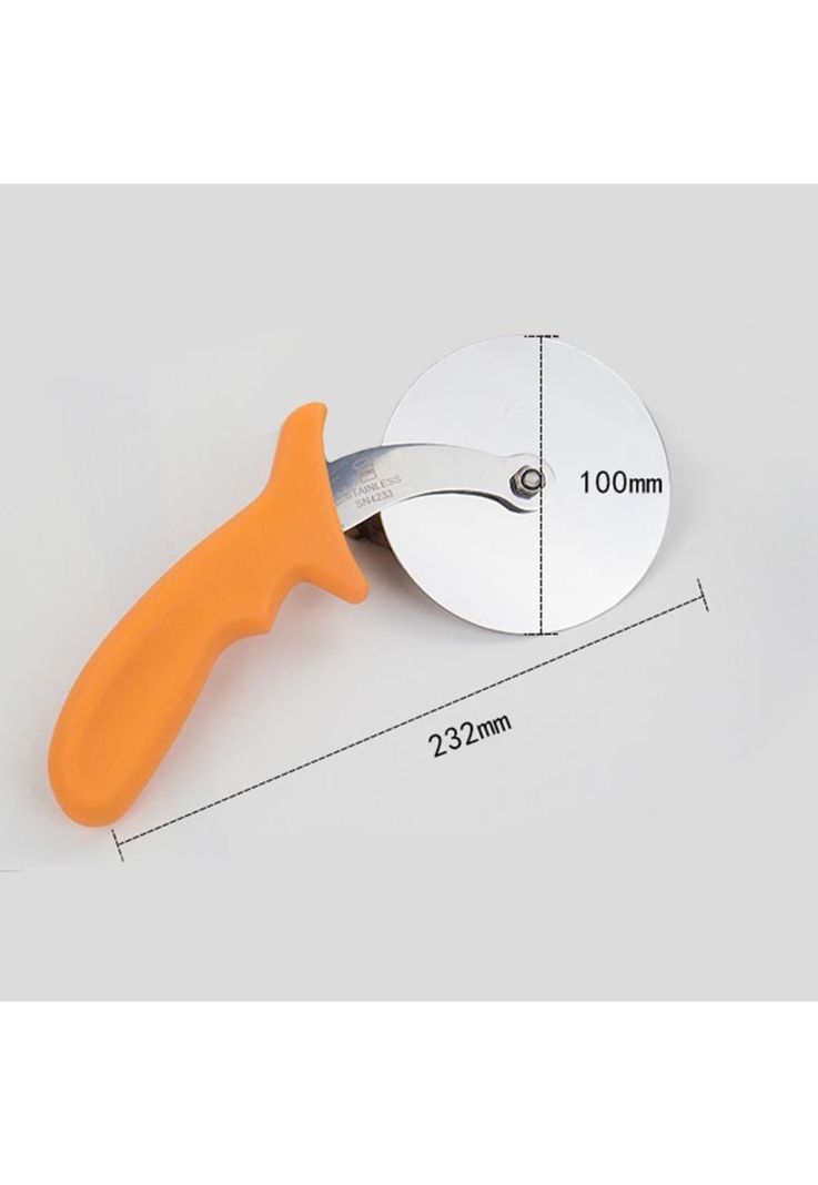 CORTADOR DE PIZZA 10 CM MANGO AMARILLO. B-2