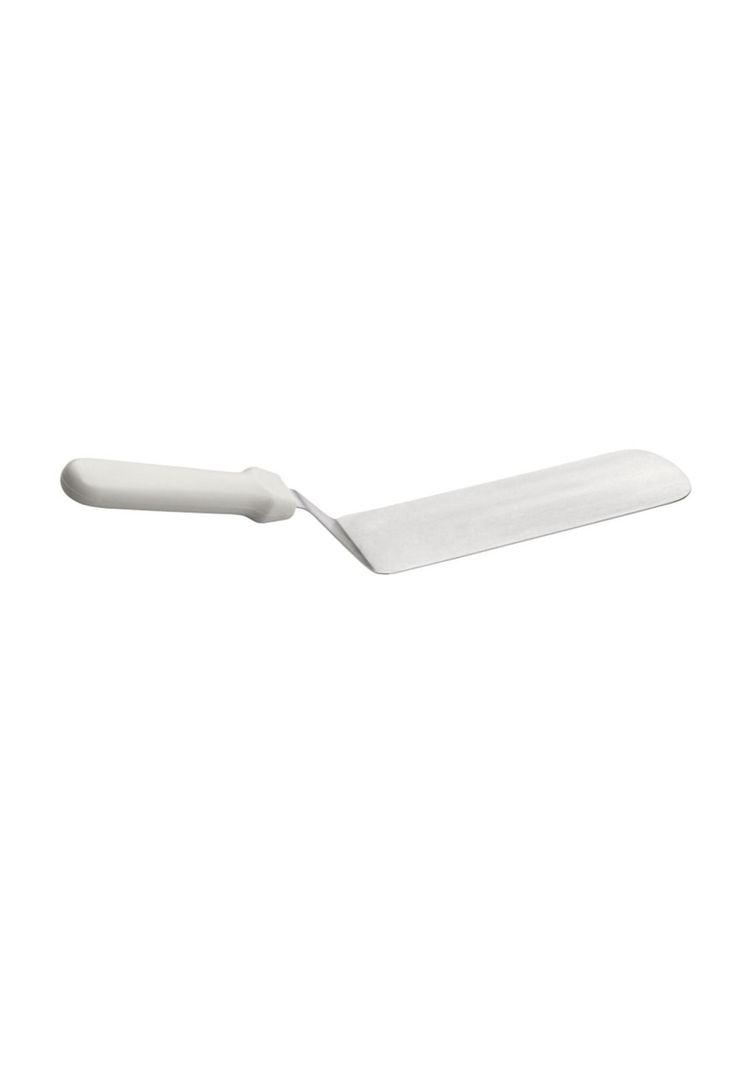 Espátula Plancha Curva Sólida Mango Blanco 38 cm-0