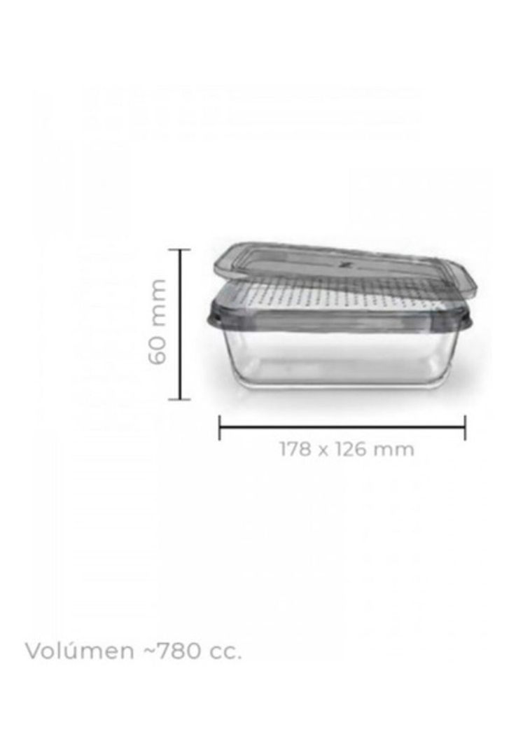 Tupper Rectangular Vidrio 800 Cc-2