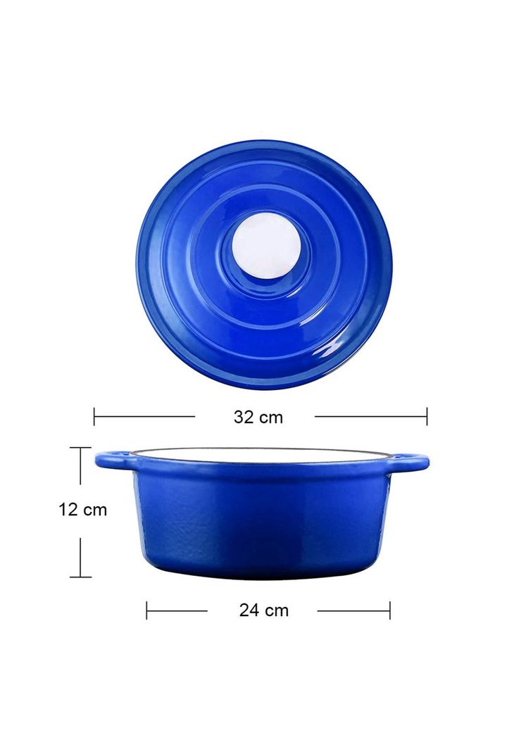 OLLA HIERRO FUNDIDO REDONDA AZUL 24 x 12 cm-4
