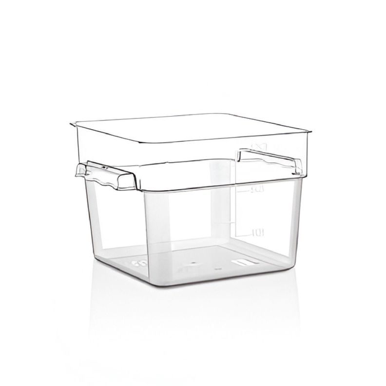 RECIPIENTE POLICARBONATO CUADRADO 5.7 LITROS SIN TAPA Transparente