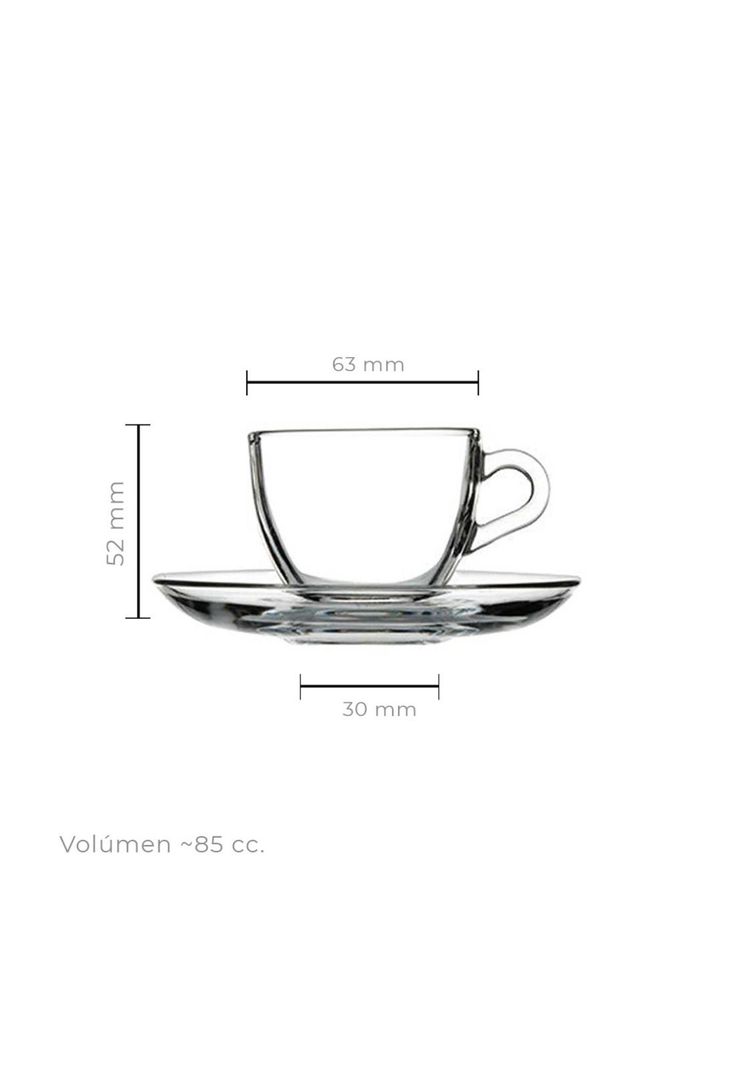 SET 6 TAZA CAFE VIDRIO LISA 85 CC LINEA BASICA-1