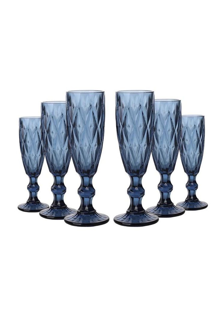 Set 6 Copas Champagne Azul 150ml Imahe-1