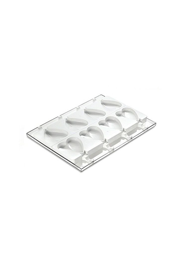 Set De 2 Moldes De Silicona Para Helado De Corazon-0