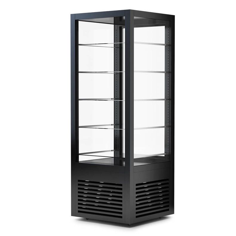 VITRINA VERTICAL REFRIGERADA NEGRA LED 400 LTS NORKALT Negro