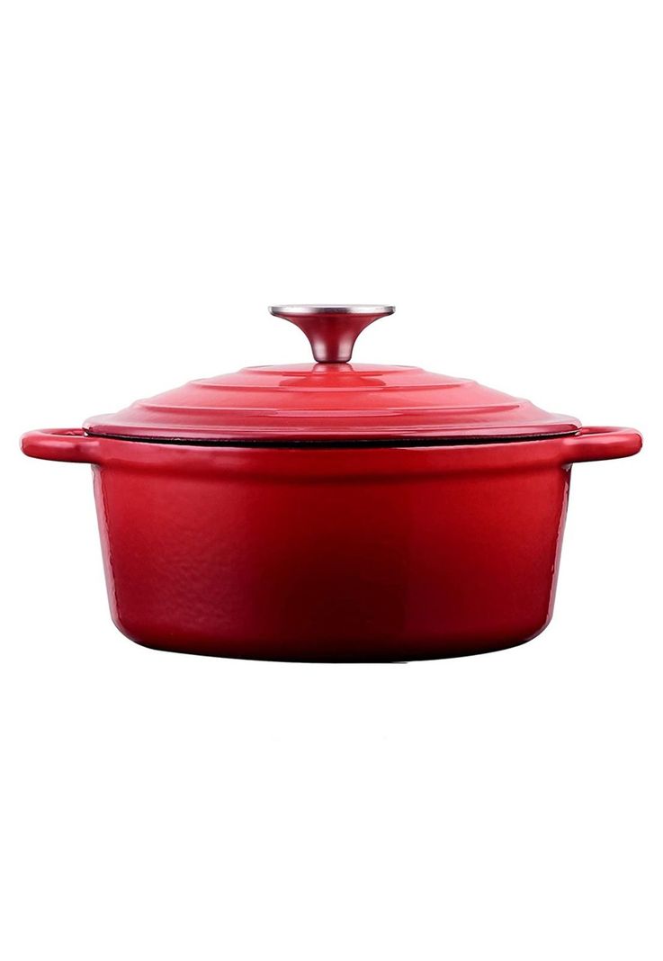 OLLA HIERRO FUNDIDO REDONDA ROJA 24x12 cm-0