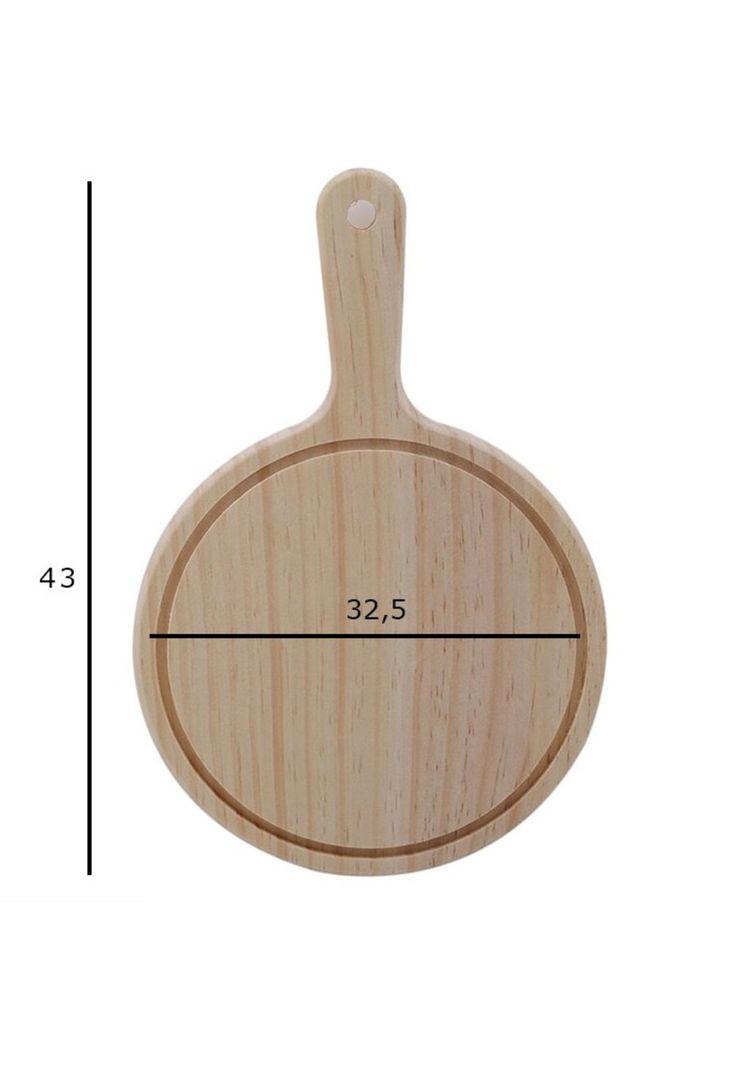 PLATO PIZZA MADERA CON MANGO 32,5cm-1