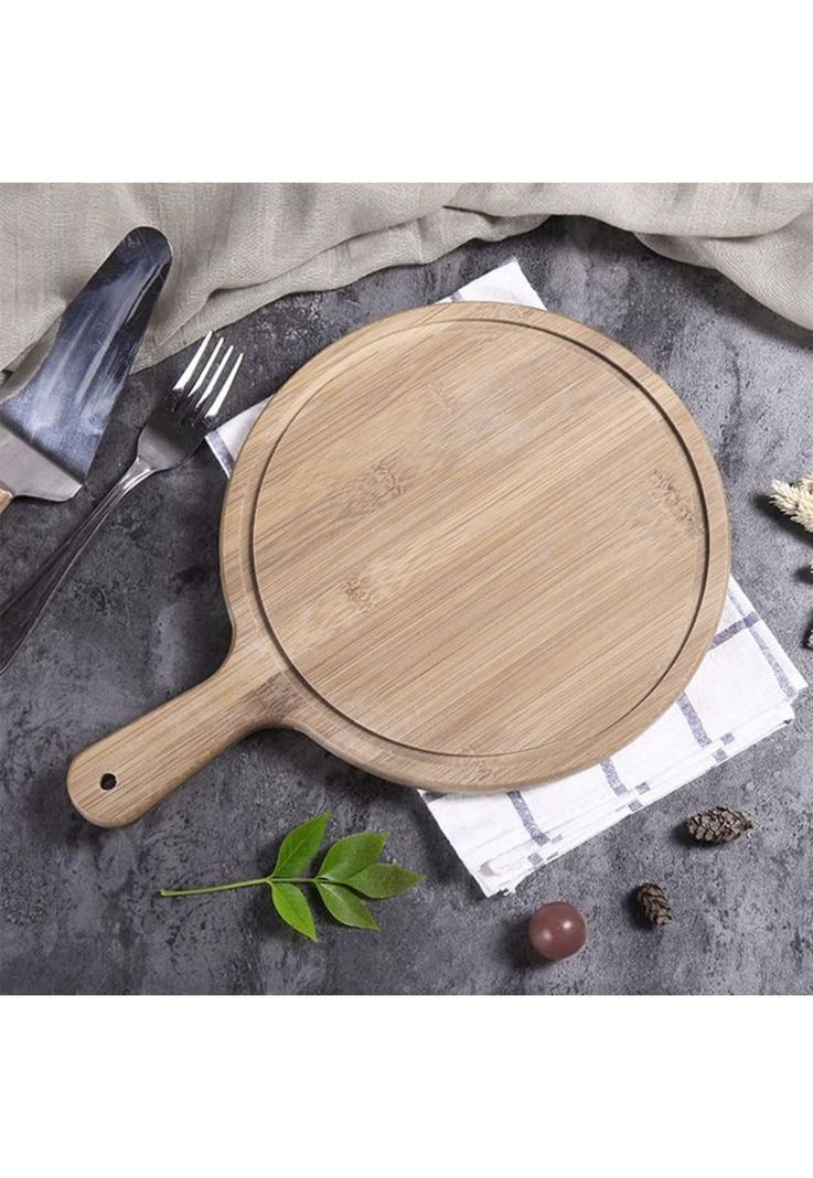 PLATO PIZZA MADERA CON MANGO 32,5cm-3