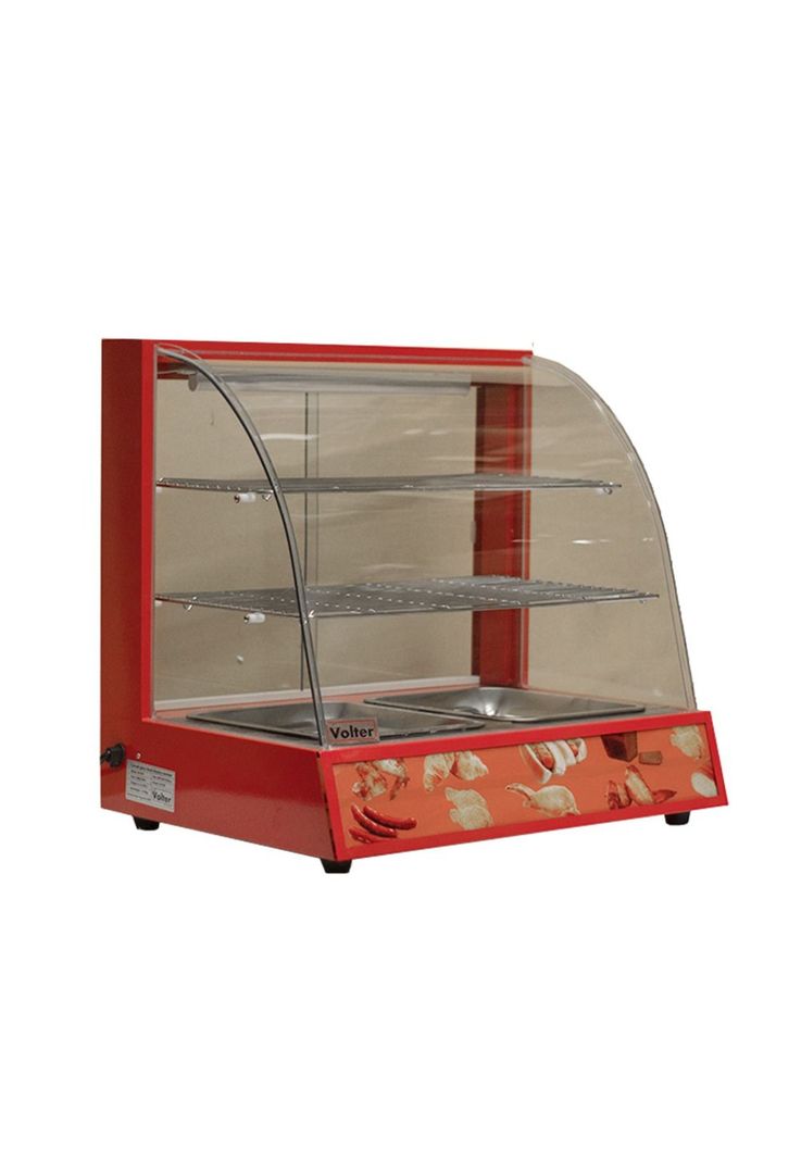 VITRINA CALIENTE SOBREMESA ROJA  Gris