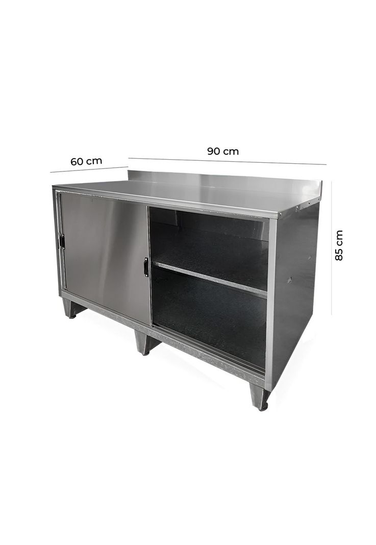 MESON MURAL ACERO INOXIDABLE PUERTAS CORREDERAS 90 CM-2