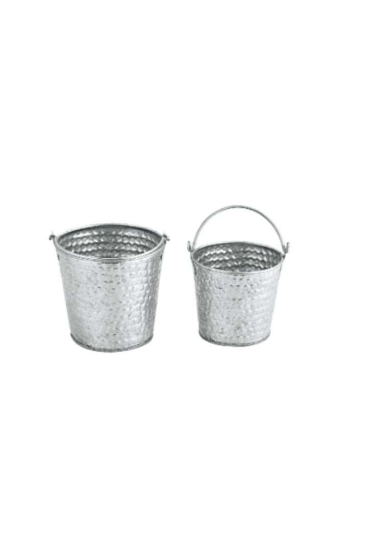 CUBO REDONDO 10 x 9 CM CON ASA GALVANIZADO Surtido