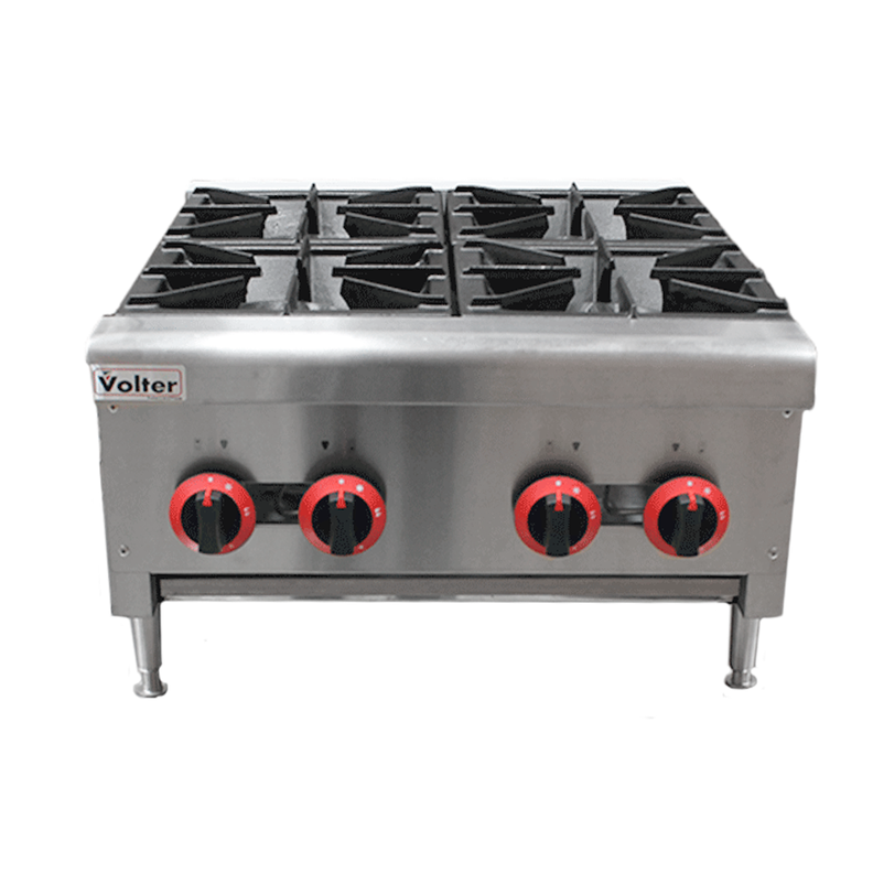 ANAFE INDUSTRIAL A GAS 4 PLATOS VOLTER Plateado Metalico