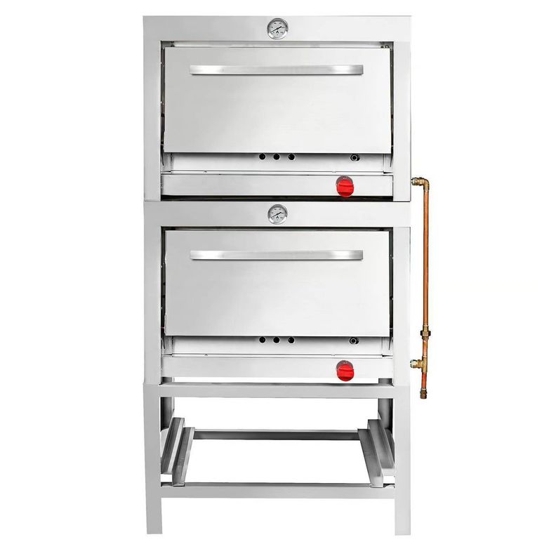 HORNO 2 CAMARAS ACERO INOXIDABLE 58X65 GLP Plateado