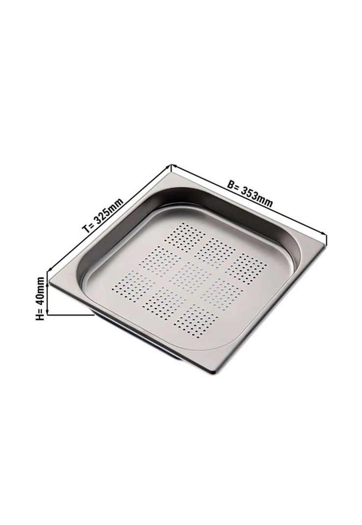 Contenedor Gastronomico Perforado Gn 2/3 X 4 Cm Ac Inox-1