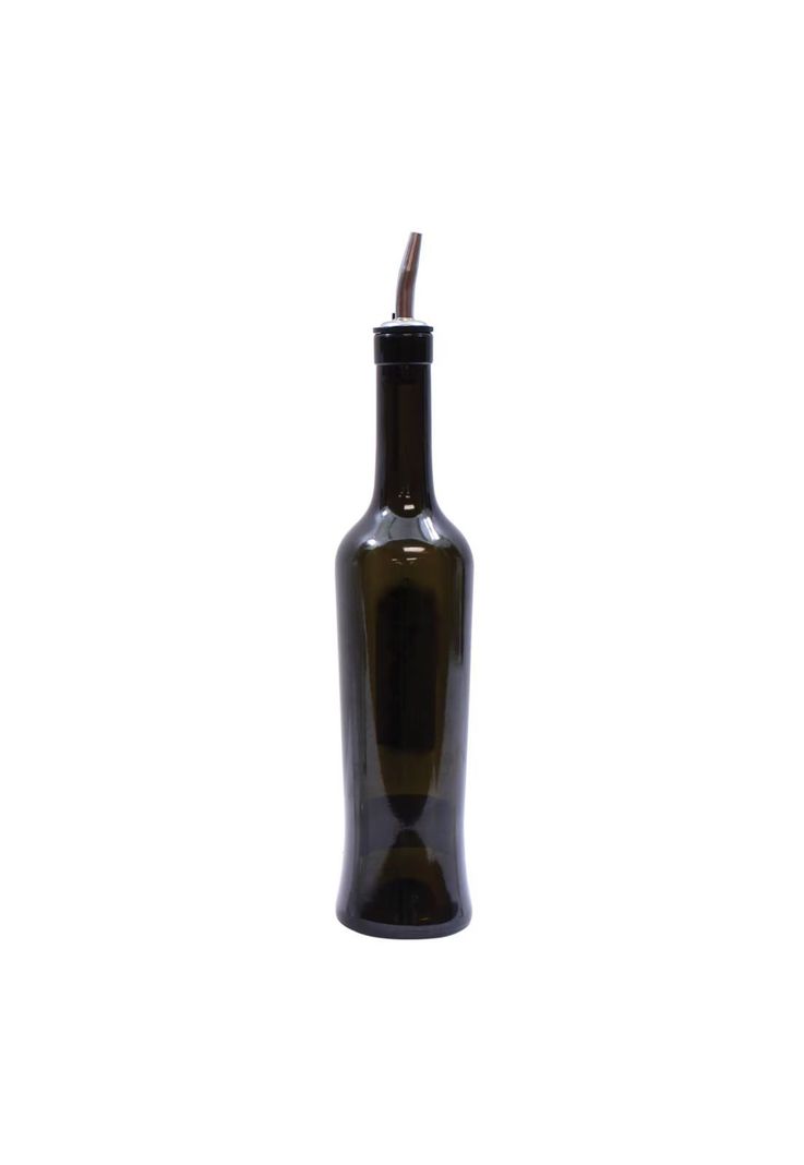 Botella Aliño Con Dosificador Vidrio Verde 510 Ml Modelo Luna-1
