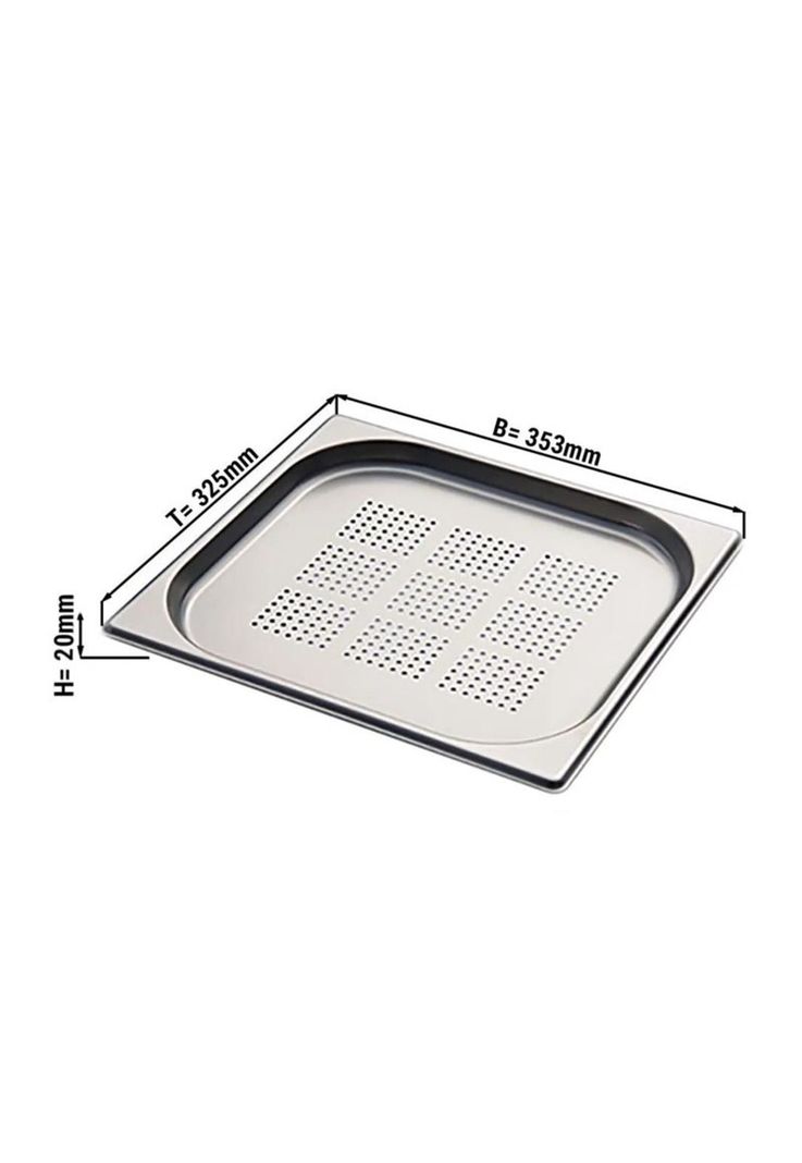Contenedor Gastronomico Perforado Gn 2/3 X 2 Cm Ac Inox-1
