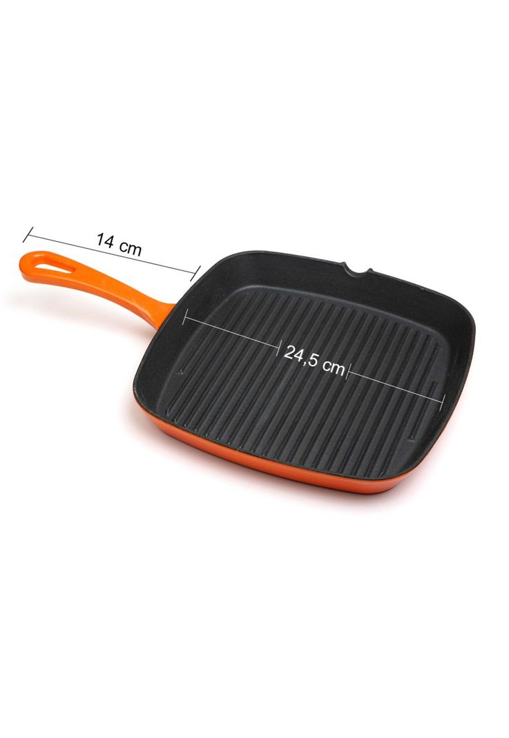 SARTEN HIERRO RECTANGULAR NARANJA 24 CM-1