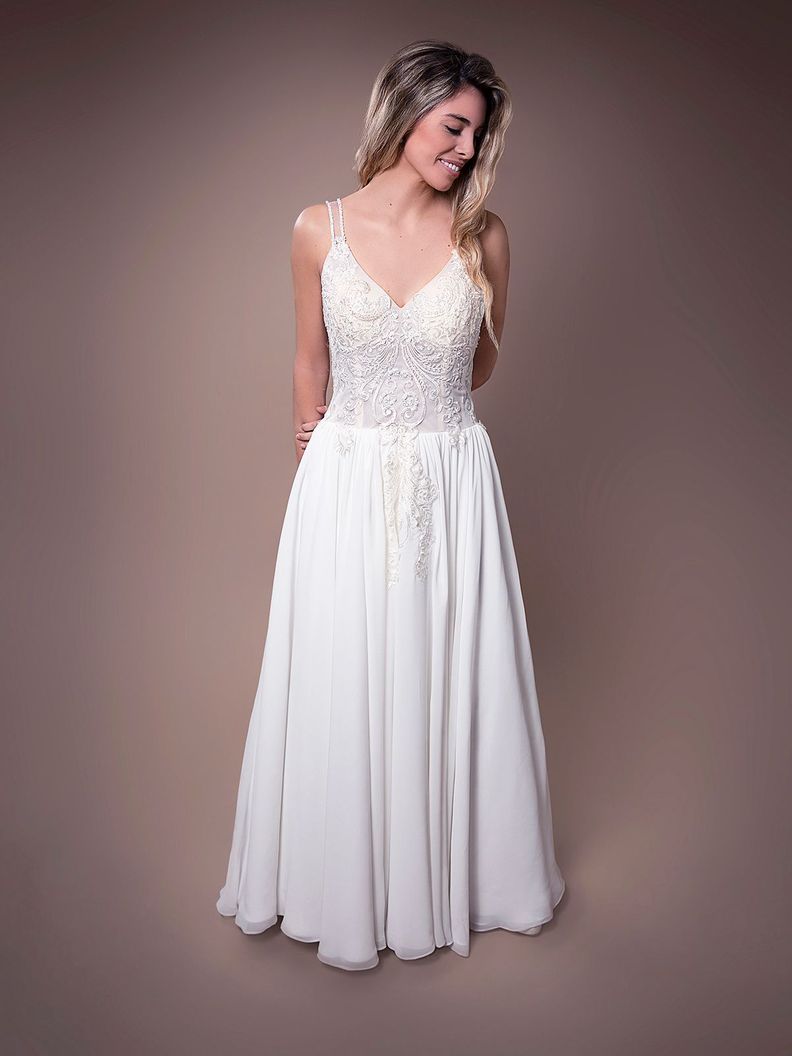 Vestido de Novia Belén falda de Chifón-2