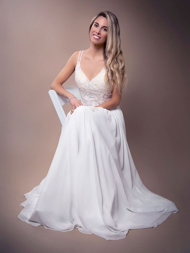 Vestido de Novia Belén falda de Chifón-3