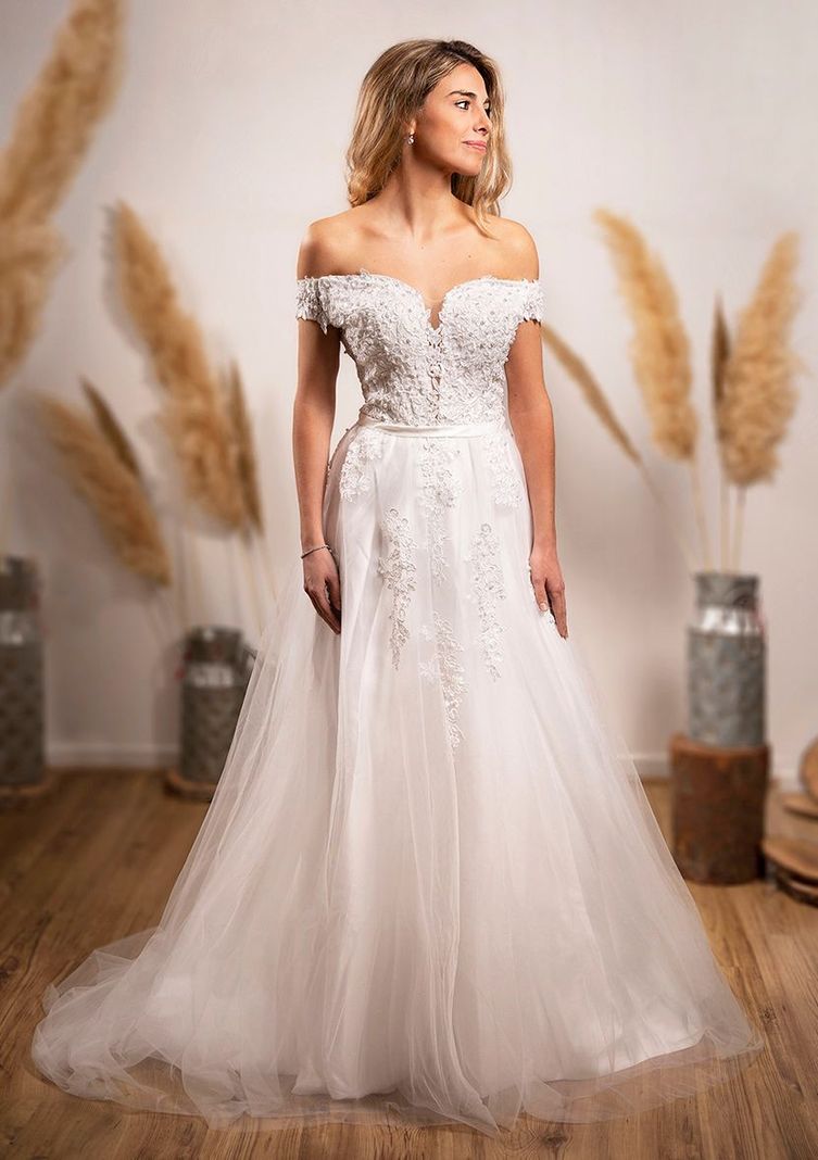 Vestido de Novia Loreto falda de Tull-0