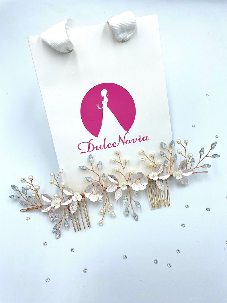 Tocado "Media Corona" para el cabello "Hortencia"-1