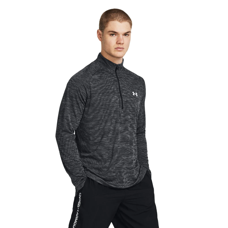POLERÓN UNDER ARMOUR TECH HALF ZIP GRIS OSCURO 1382797-001-2