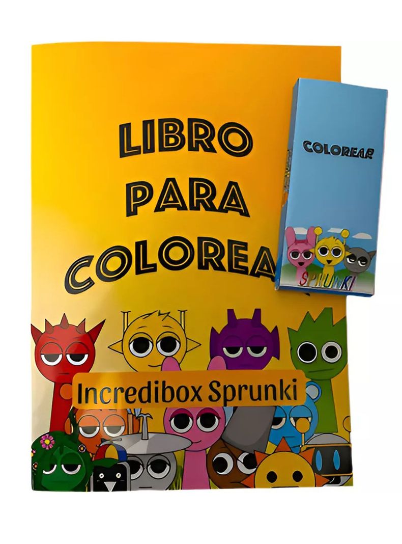 Libro Para Colorear Sprunki Incredibox+ Lapices De Colores-0