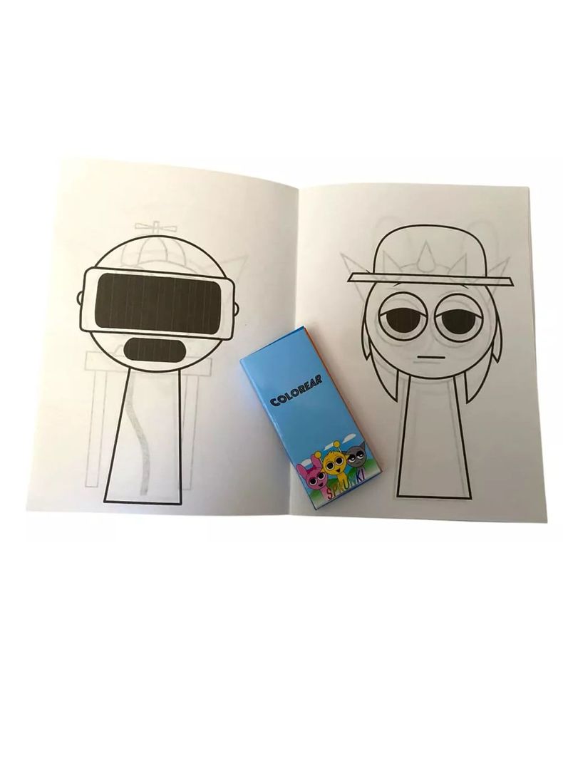 Libro Para Colorear Sprunki Incredibox+ Lapices De Colores-1