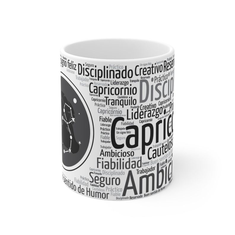 Taza Signo Zodiacal Capricornio Cerámica Horóscopo Astrología 325 ml-1