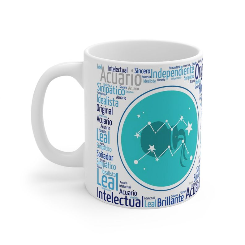 Taza Signo Zodiacal Acuario Cerámica Horóscopo Astrología Regalo 325 ml-0