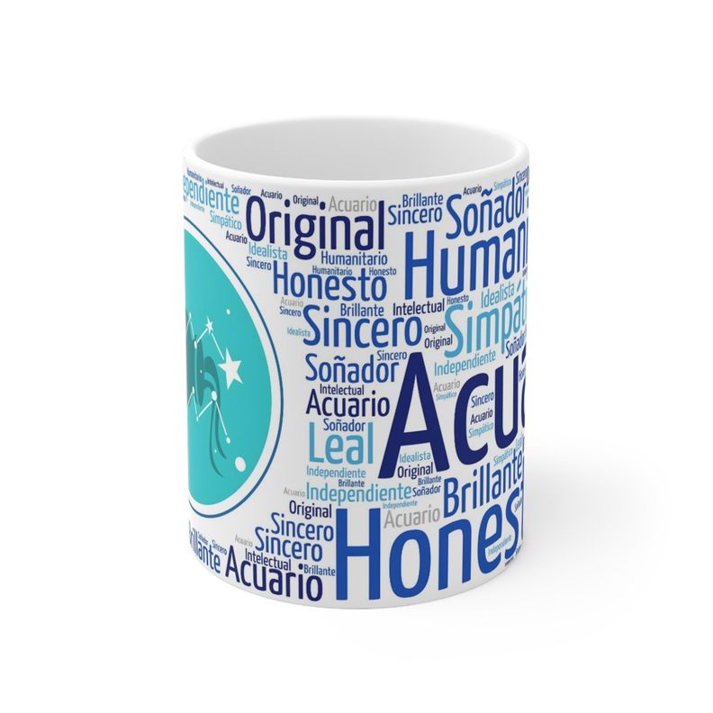 Taza Signo Zodiacal Acuario Cerámica Horóscopo Astrología Regalo 325 ml-1