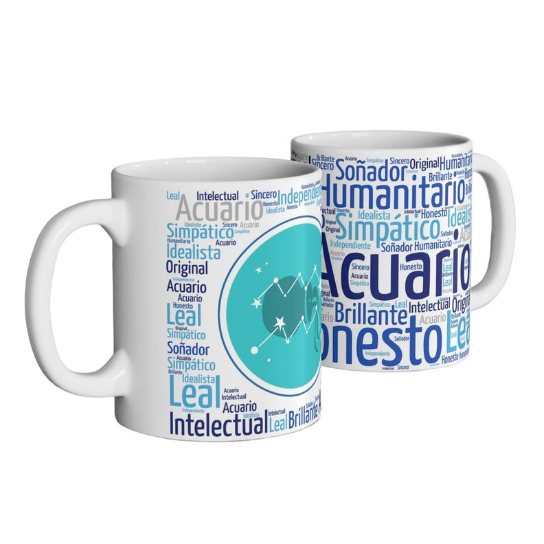 Taza Signo Zodiacal Acuario Cerámica Horóscopo Astrología Regalo 325 ml-3
