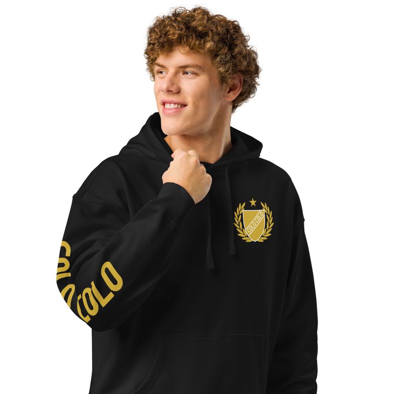 Polerón Hoodie Colo Colo Escudo Centenario Negro Unisex-3