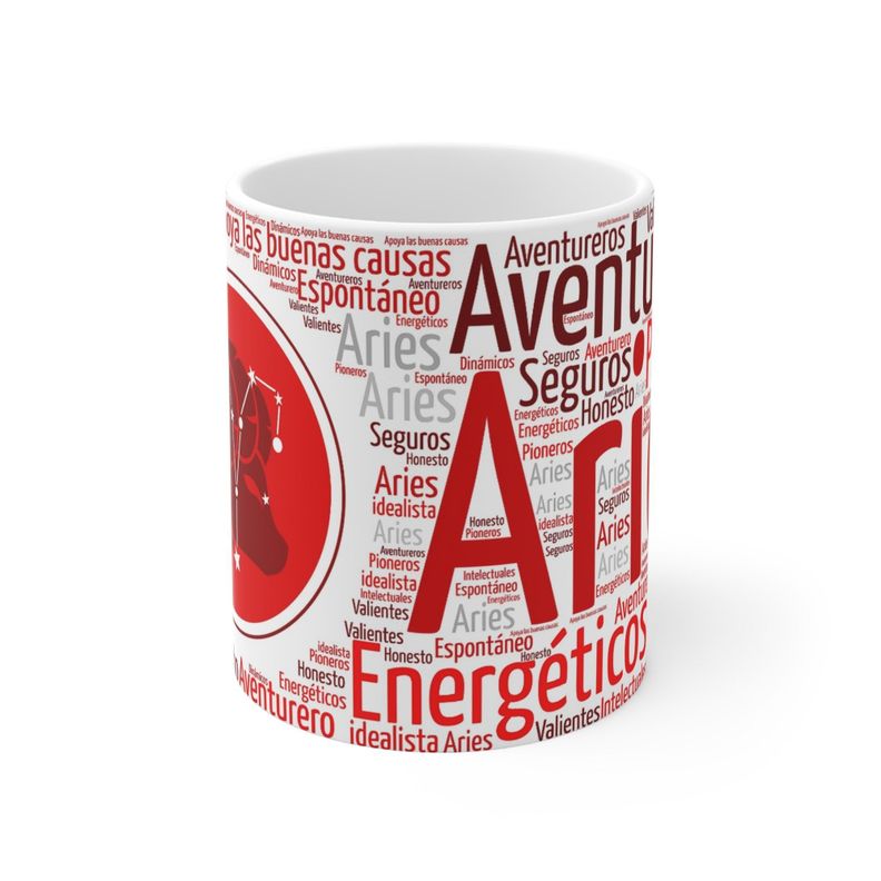 Taza Signo Zodiacal Aries Cerámica Horóscopo Astrología Regalo 325 ml-1