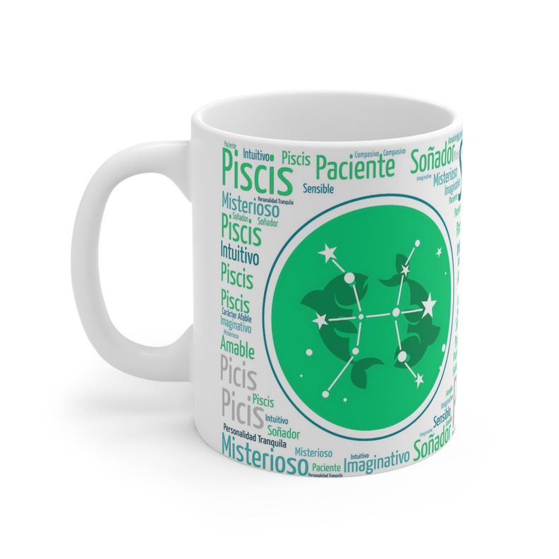 Taza Signo Zodiacal Piscis Cerámica Horóscopo Astrología Regalo 325 ml-0