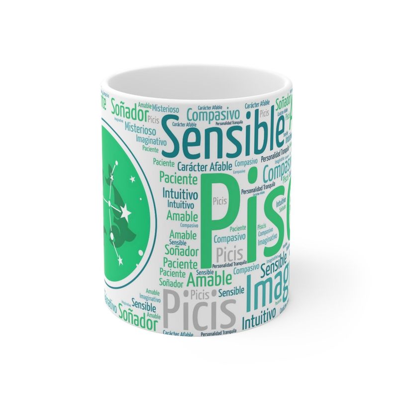 Taza Signo Zodiacal Piscis Cerámica Horóscopo Astrología Regalo 325 ml-1